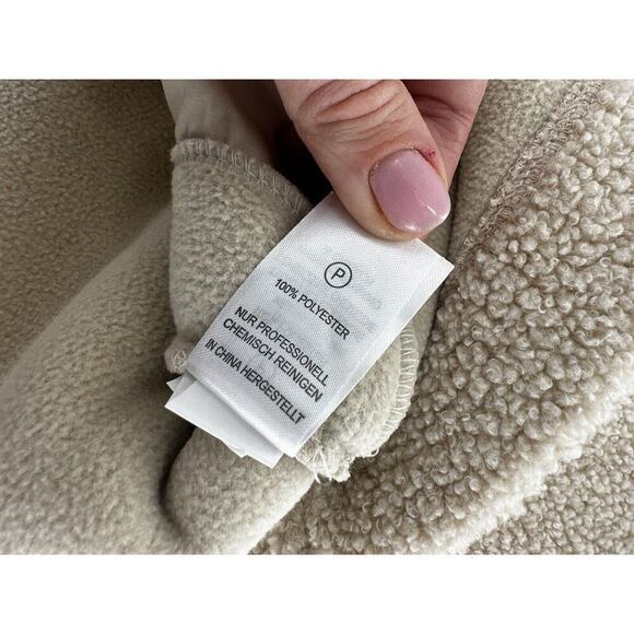 Joie Jacket Camel Snap Button Collarless Sherpa Boucle Size M Minimalist Outdoor - Picture 3 of 10